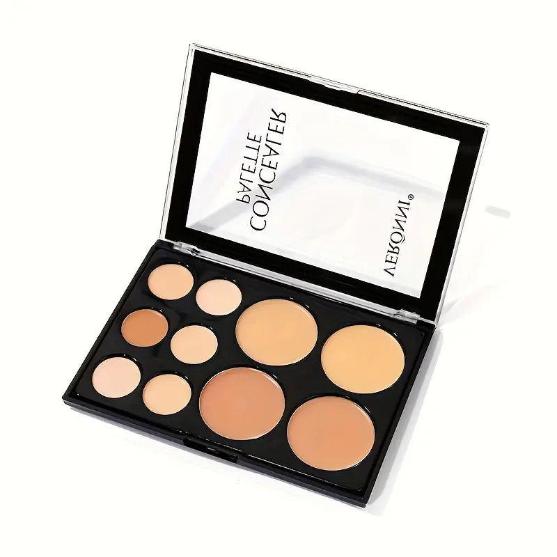 10-Color Full Coverage Concealer Palette – Silky Texture for All Skin Tones