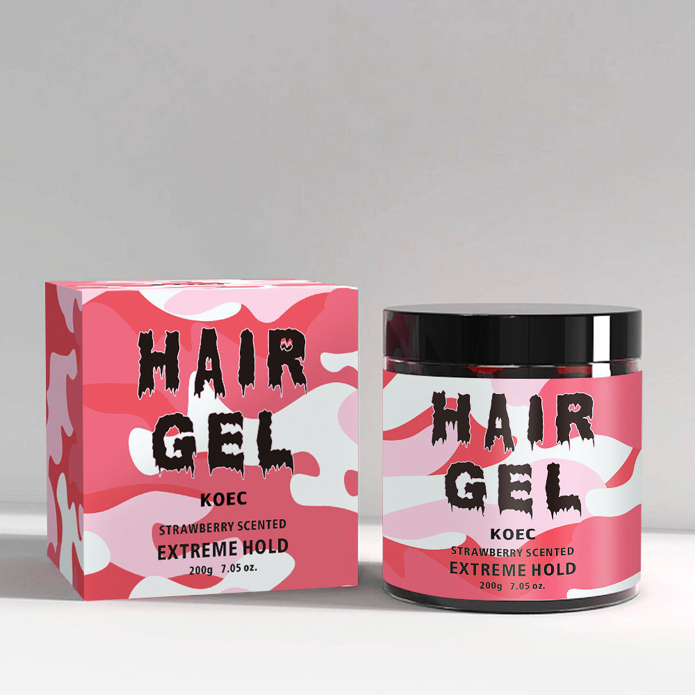 Extreme Hold Hair Gel - Long-Lasting Control with Strawberry & Blueberry Scents