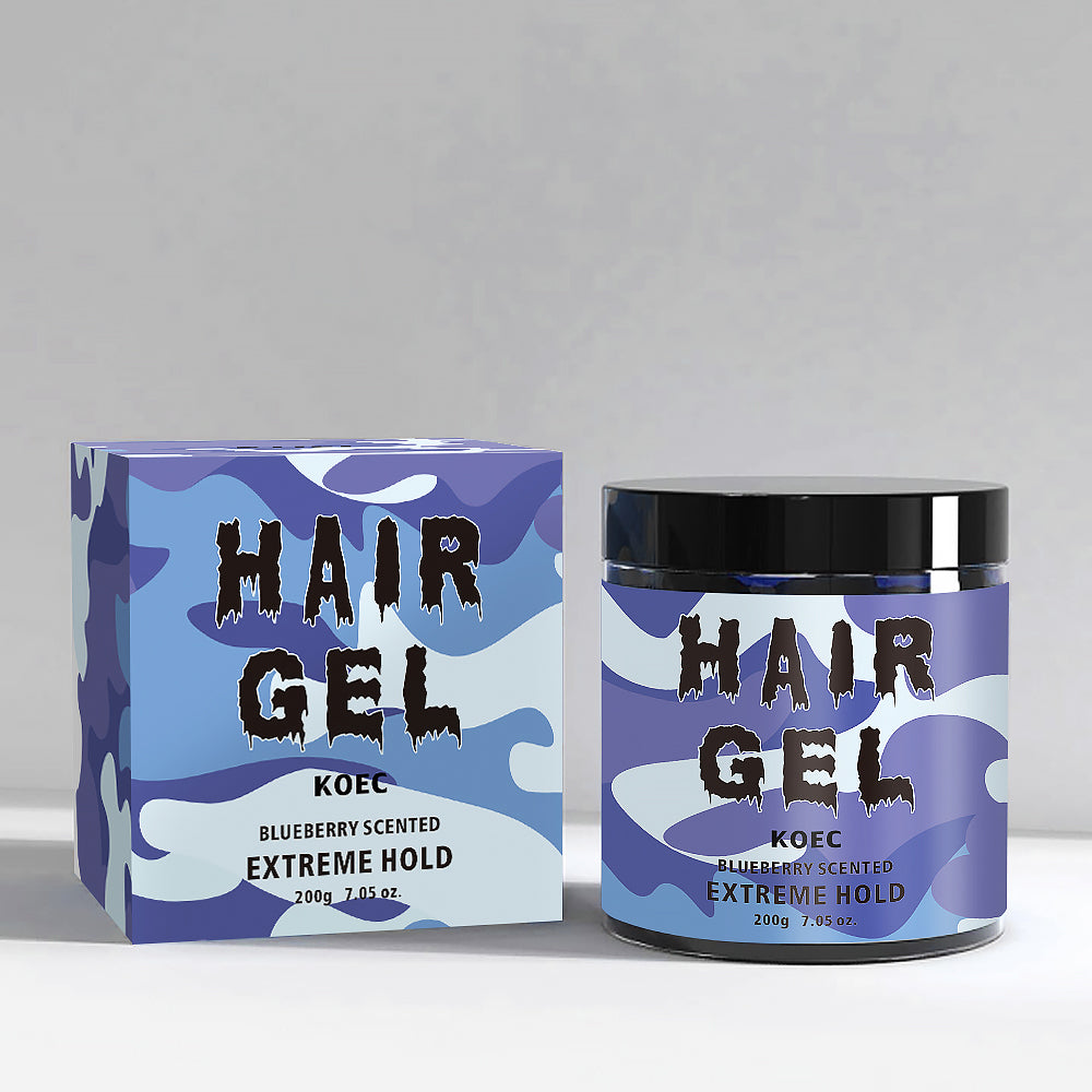 Extreme Hold Hair Gel - Long-Lasting Control with Strawberry & Blueberry Scents