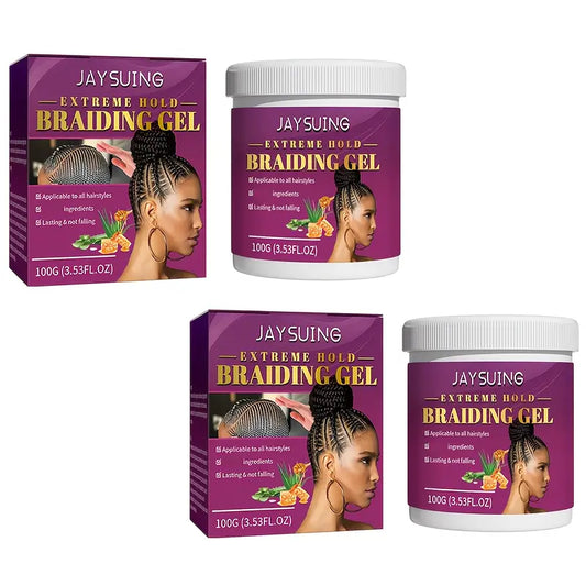 2pcs JAYSUING Extreme Hold Braiding Gel 100g – Smooth Edges & Long-Lasting