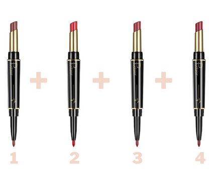 Pudaier 2 in 1 Lipstick + Lip Liner - Perfectly Matched for Flawless Lips