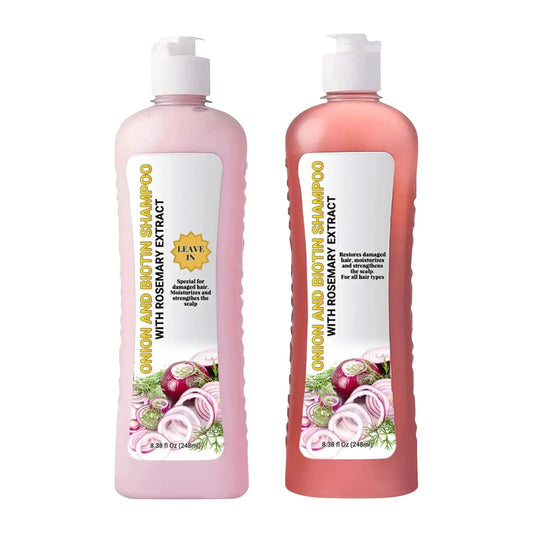 Onion, Rosemary, and Biotin Set: Strengthening Shampoo and Hair Treatment (248ml)