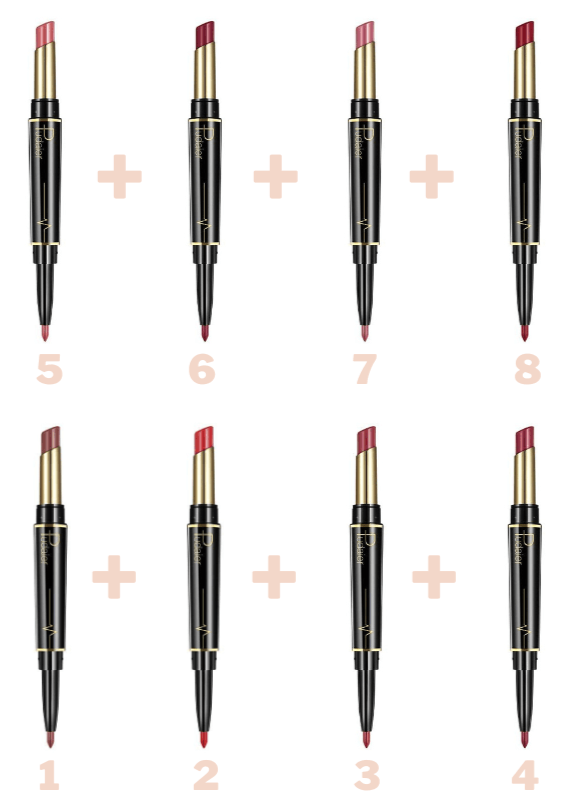 Pudaier 2 in 1 Lipstick + Lip Liner - Perfectly Matched for Flawless Lips