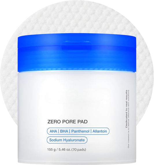 Zero Pore Pads - Dual-Textured Toner Pads for Exfoliation and Pore Care with AHA & BHA