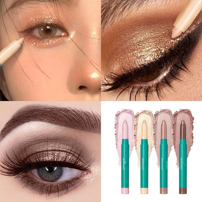 4Pcs Eyeshadow Stick, Eye shadow Brightener Stick Glitter Highlighter Makeup Eye Liner, Shimmer Creamy Long Lasting Eye Makeup (4 colors)