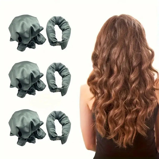 3pcs Large Wave Curling Wands Set – Heatless Overnight Curls for All Hair Types