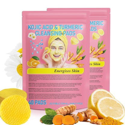 Brightening Turmeric & Kojic Acid Pads – Exfoliate, Brighten & Even Skin Tone