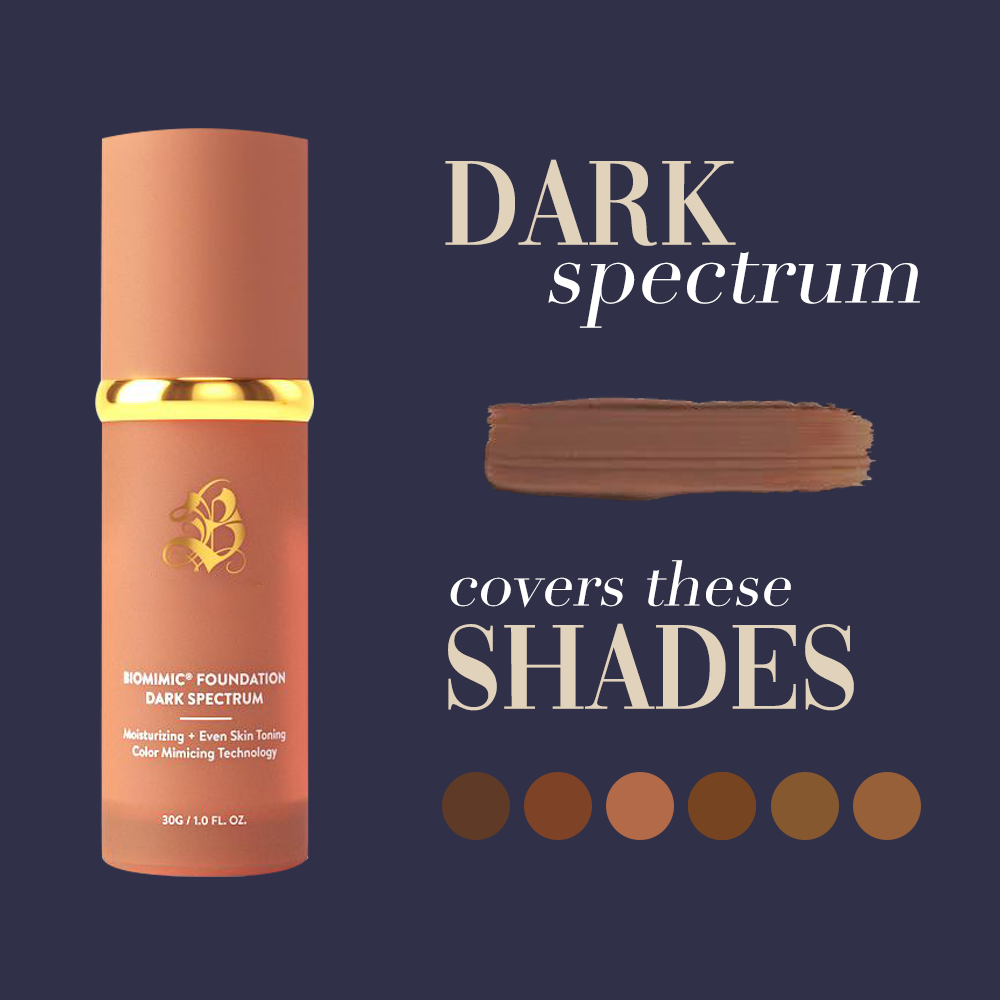 Biomimic Foundation 4-in-1 - Light, Medium & Dark Spectrum for Flawless, Natural Coverage