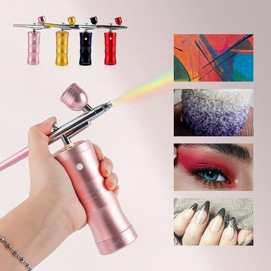 Foreverlily Portable Nail Airbrush – Compressor Spray Gun for Nails, Makeup & Skin Hydration