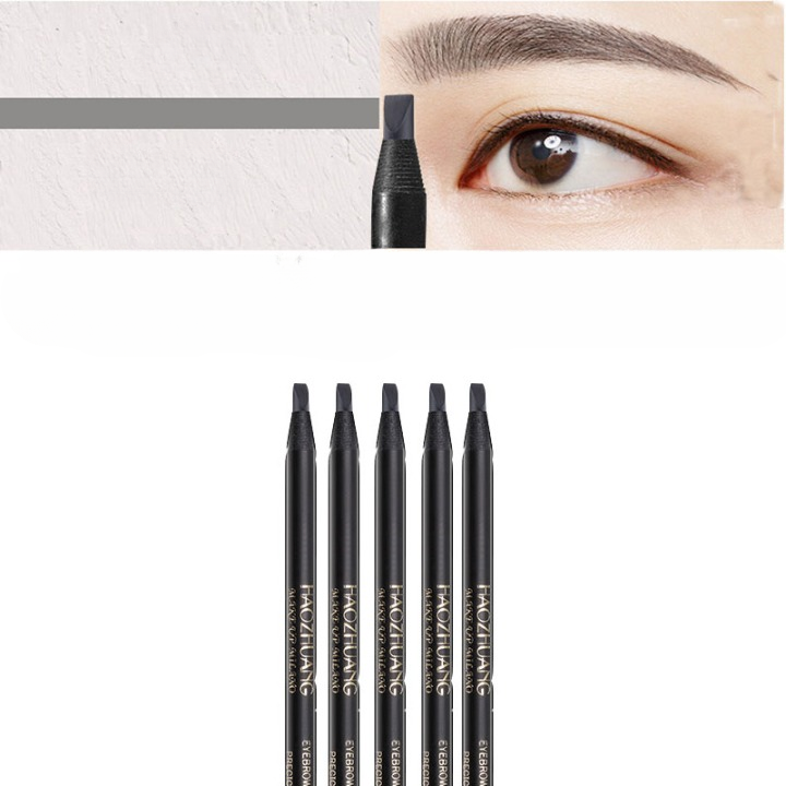 5PCS Haozhuang Eyebrow Pencil Set - Natural Waterproof Long-Lasting Tattoo Brush Cosmetic for Professional Makeup