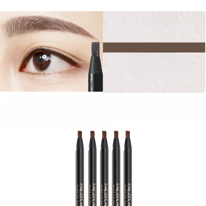 5PCS Haozhuang Eyebrow Pencil Set - Natural Waterproof Long-Lasting Tattoo Brush Cosmetic for Professional Makeup