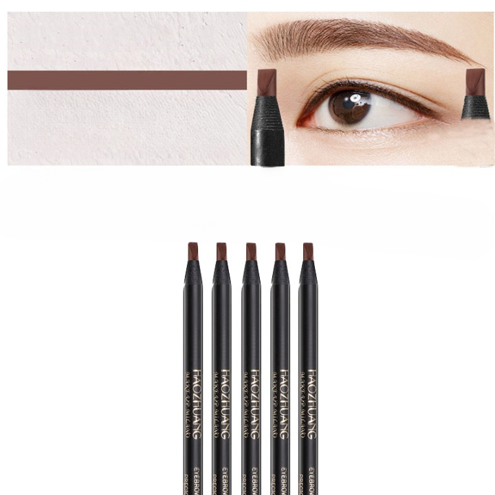 5PCS Haozhuang Eyebrow Pencil Set - Natural Waterproof Long-Lasting Tattoo Brush Cosmetic for Professional Makeup