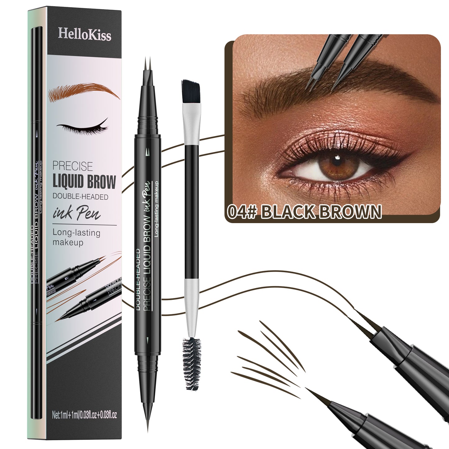 2-in-1 Curved Eyebrow Pen – Shape & Define Your Brows Effortlessly