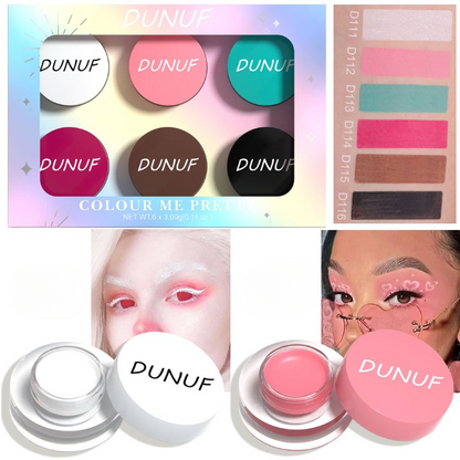 DUNUF 6-Color Eyebrow Pomade Gel Set - Waterproof, Long-Lasting Eyebrow Enhancer with Brush