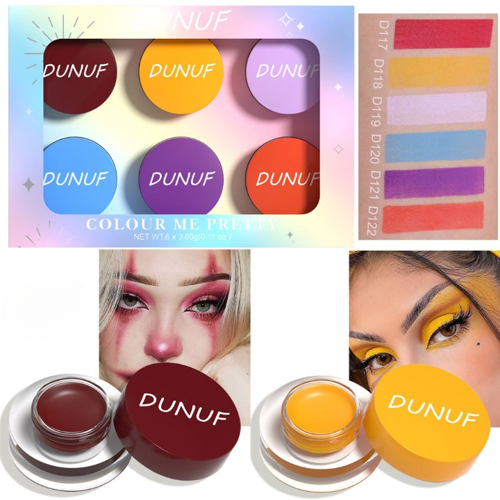 DUNUF 6-Color Eyebrow Pomade Gel Set - Waterproof, Long-Lasting Eyebrow Enhancer with Brush