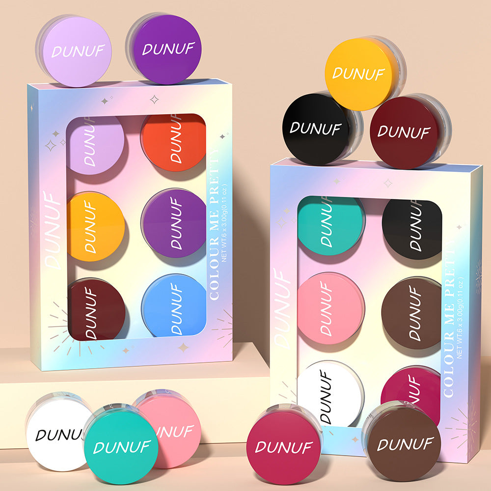 DUNUF 6-Color Eyebrow Pomade Gel Set - Waterproof, Long-Lasting Eyebrow Enhancer with Brush