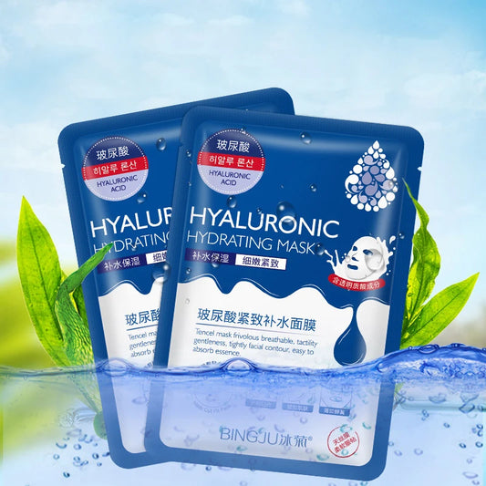 10PCS Hyaluronic Acid Face Masks – Moisturizing, Anti-Aging & Oil Control