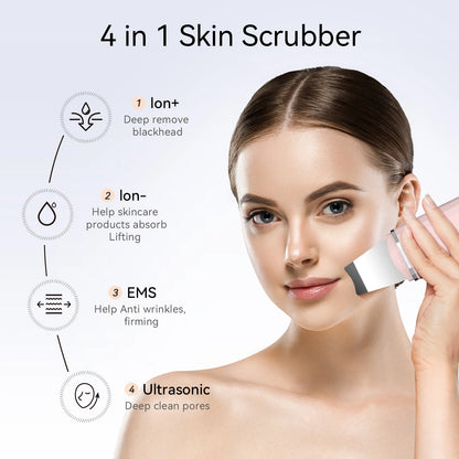 ANLAN Ultrasonic Skin Scrubber - Deep Cleaning and Face Lifting Device for Radiant, Youthful Skin