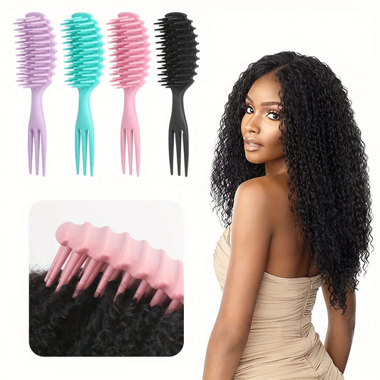 3-in-1 Candy Curly Hair Brush – Detangling & Styling Comb for Wet or Dry Curls