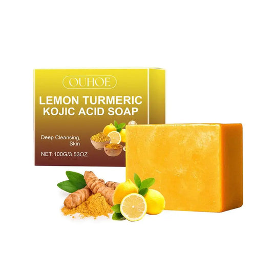 100g Lemon Turmeric Kojic Acid Soap – Brightening & Oil Control for Skin