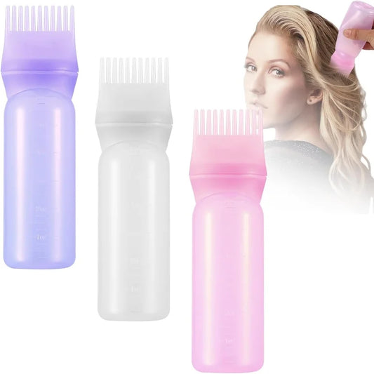 Salon Hair Dye Applicator Bottle – Refillable Comb Bottle for Hair Coloring & Styling