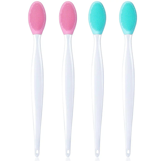 4PCS Nose & Lip Scrub Tool Set – Double-Sided Silicone Exfoliator Brush for Smooth Skin