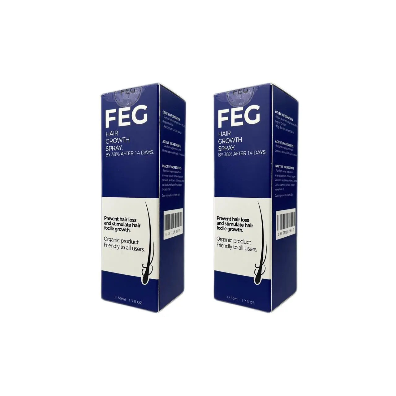 FEG Organic Hair Growth Oil - Anti Hair Loss Treatment for Thicker, Longer Hair (50ml)