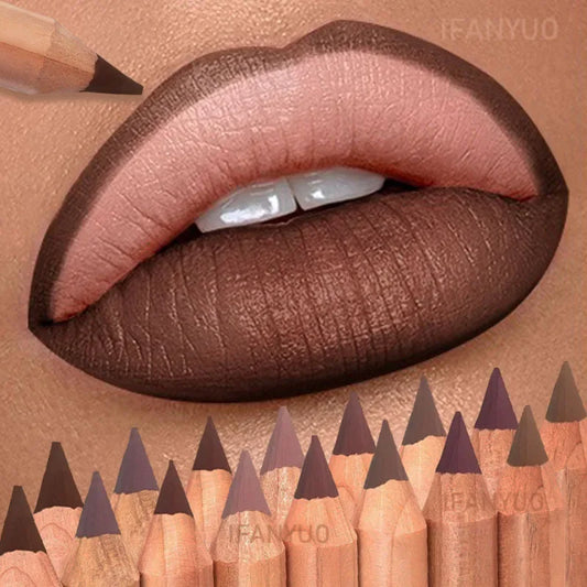 8-Color Nude Matte Lip Liner – Long-Lasting, Waterproof & High-Pigment Contour Pencil