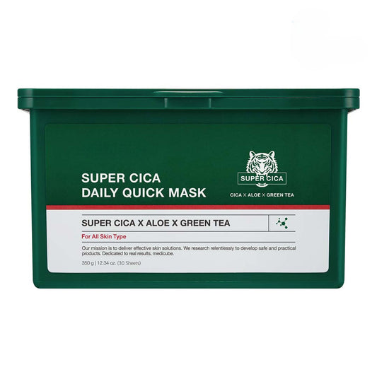 Super Cica Daily Quick Masks - 60-Second Soothing & Hydrating Facial Mask with 88% Cica