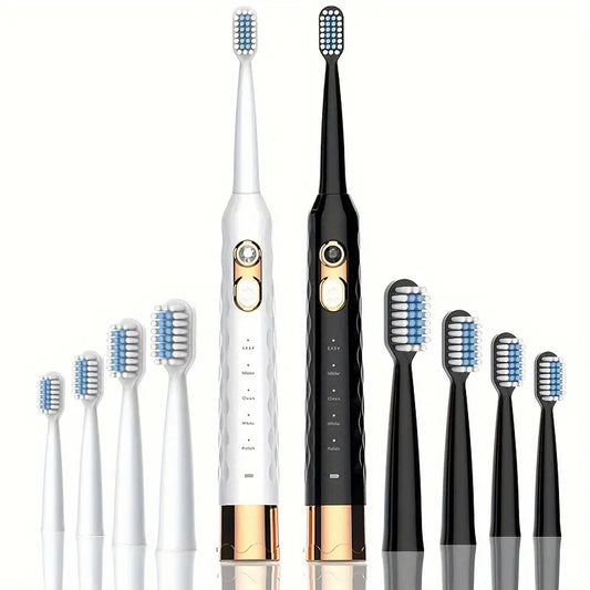 5 Modes Sonic Electric Toothbrush – USB Rechargeable, 5 Heads, Smart Timer, Deep Clean