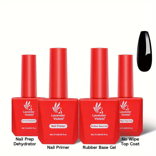 Hypoallergenic 4pcs Gel Nail Kit – Salon-Quality, Formaldehyde-Free