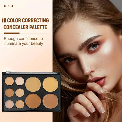 10-Color Full Coverage Concealer Palette – Silky Texture for All Skin Tones