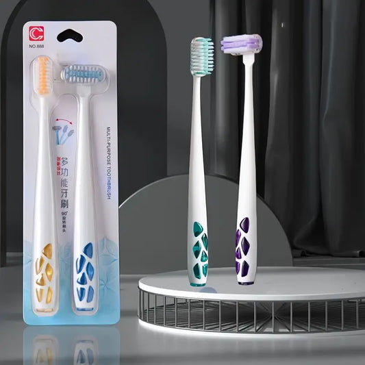 360° Rotatable Soft Bristle Toothbrush – Gentle Nylon for Oral Care