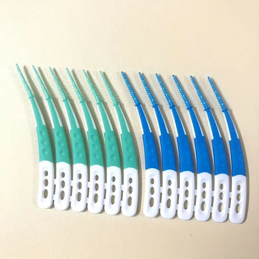 168pcs L-Shaped Silicone Dental Floss Picks – Soft & Flexible