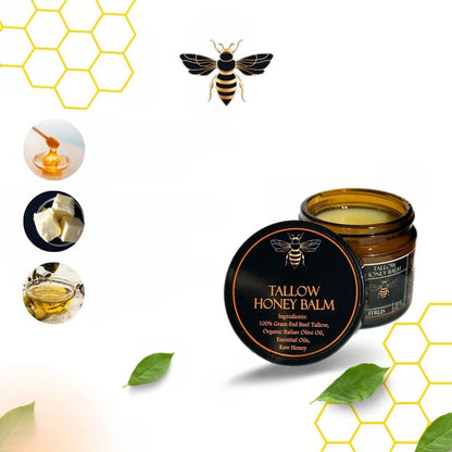 Honey Tallow Balm – Organic Beef Tallow & Raw Honey Moisturizer for Dry Skin